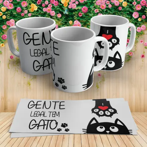 Caneca Gente Legal Tem Gato