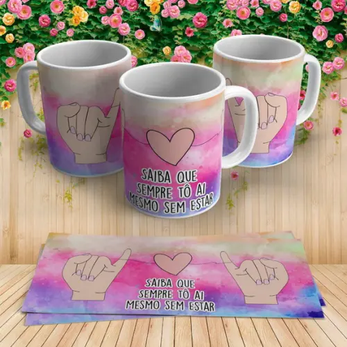 Caneca Amizade Saiba Que Eu Tô Ai Mesmo sem Estar