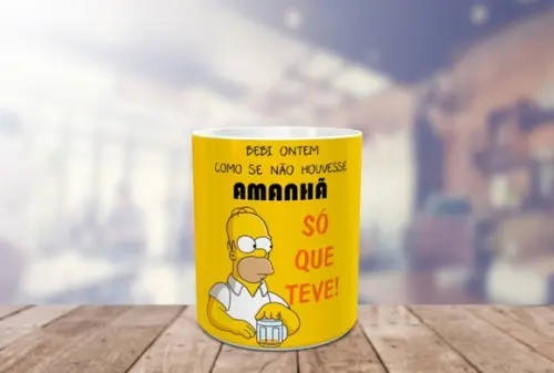 Caneca Homer Simpson Bebi como se não houvesse Amanhã