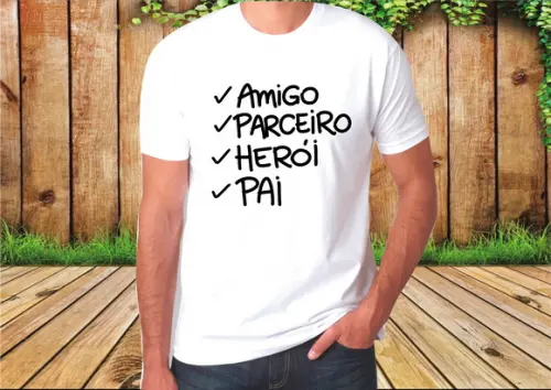 Camiseta Dia Dos Pais Amigo,parceiro Herói Pai