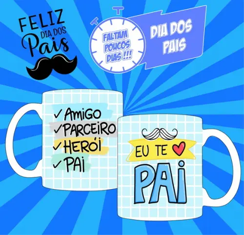 Caneca Amigo Parceiro Herói Pai