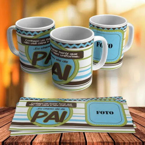 Caneca Pai Herói sem Capa (com Foto)