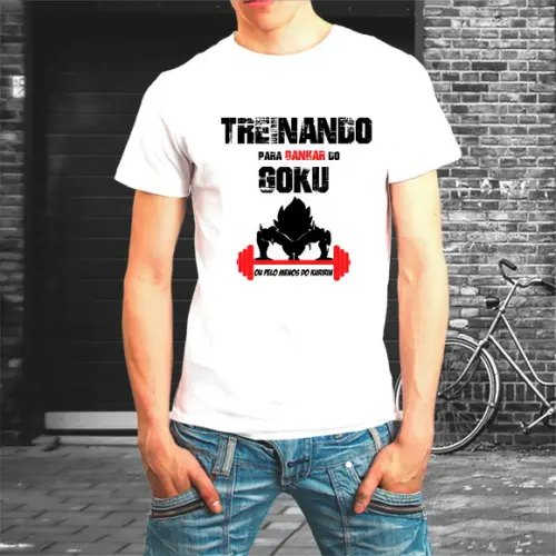 Camiseta Treinando Para Ganhar Do Goku