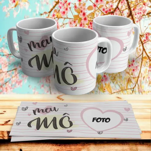 Caneca Dia dos Namorados Meu Mô com Foto