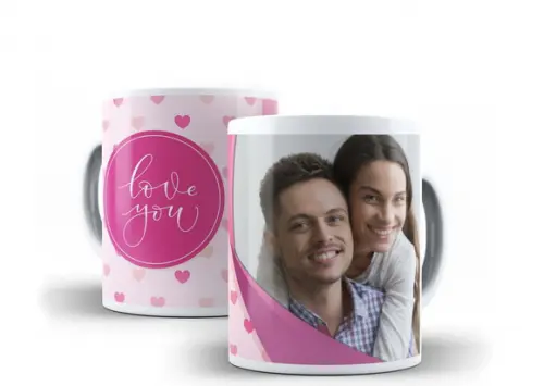 Caneca Dia dos Namorados Love You com Foto