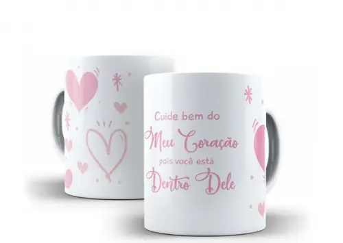 Caneca Dia dos Namorados Cuide bem do meu Coração ...