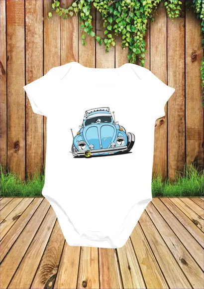 Body para Bebe Fusca Azul turbinado