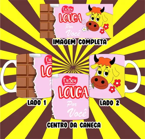 Caneca Chocolate Lollo Sou Louca Por Você (versão Rosa)