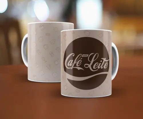 Caneca café com Leite ( Estilo Coca-Cola)