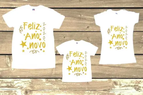 Kit com 9 Camisetas Feliz 2020