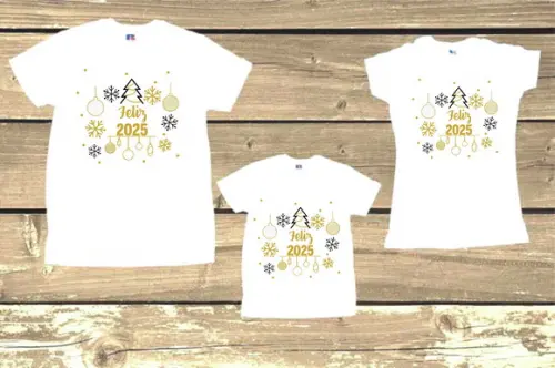Kit com 3 Camisetas Feliz 2025