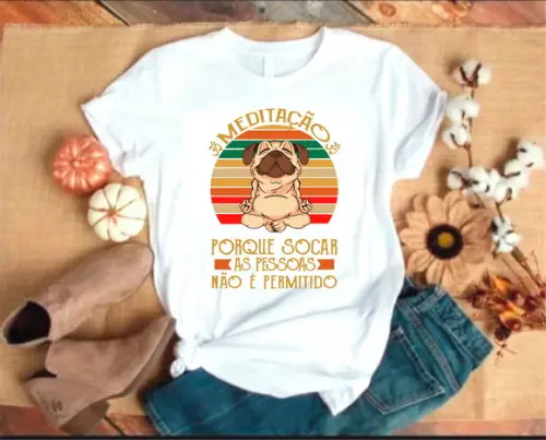 Camiseta Meditação Porque Socar Não É Permitido