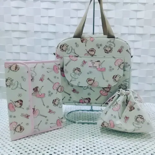 Kit Bolsa Bailarina + Capa Porta Documentos+ Bolsa Saco