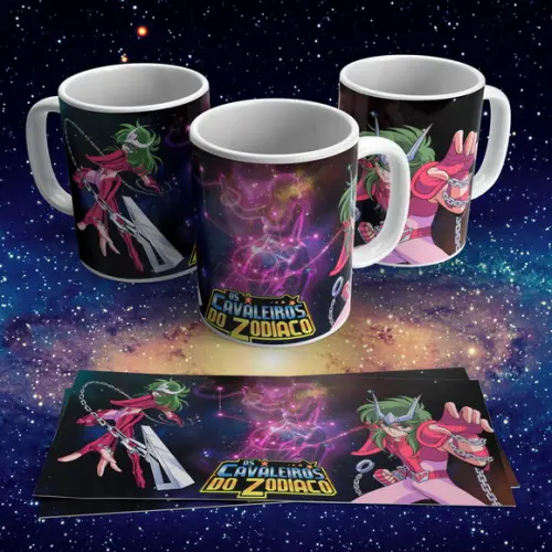 Caneca Cavaleiros do Zodíaco Shun Andrômeda