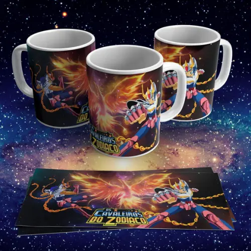 Caneca Cavaleiros do Zodíaco Ikky Fênix