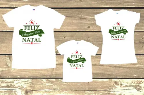 Kit 3 Camisetas Feliz Natal