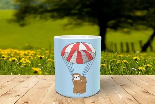 Caneca Preguiça de Para Quedas