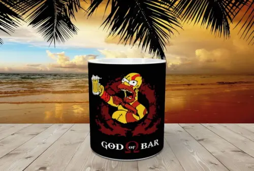 Caneca Simpsons Homer God Of Bar #2