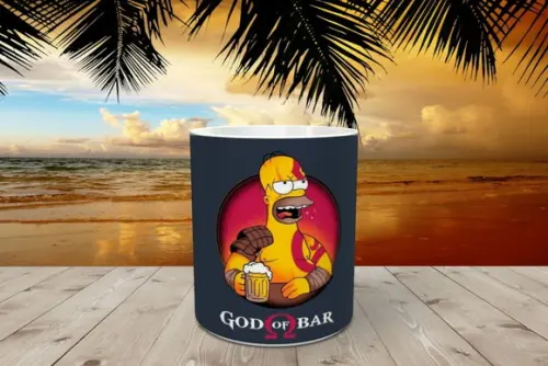 Caneca Simpsons Homer God Of Bar #1