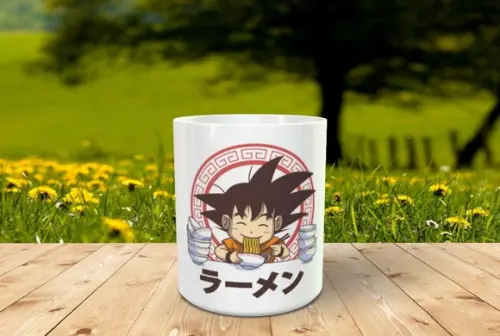 Caneca Dragon Ball Son Goku Comendo