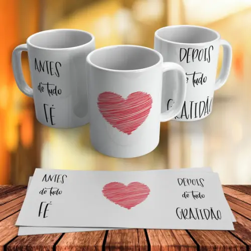 Caneca Antes de Tudo Fé Depois de Tudo Gratidão