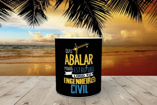Caneca Quis abalar minha estrutura Engenheiro Civil