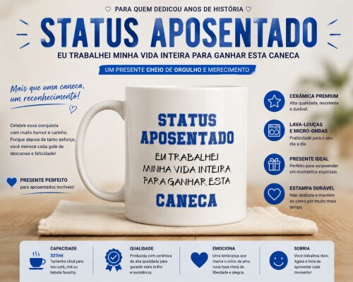 Caneca Status Aposentado