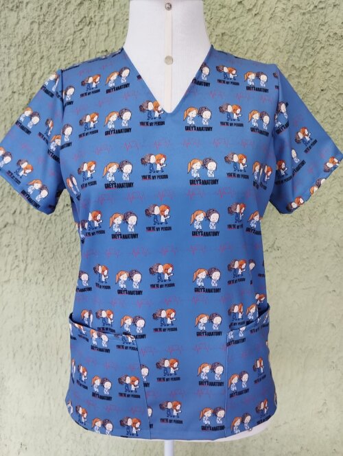Scrub Cirúrgico Pijama Hospitalar c/ 2 Bolsos Grey's Anatomy