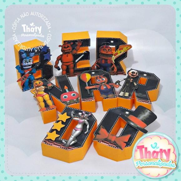 Letras 3d - Five Nights At Freddy´s