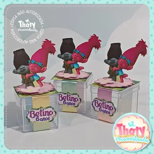 Caixinha Acrílico 3d Trolls