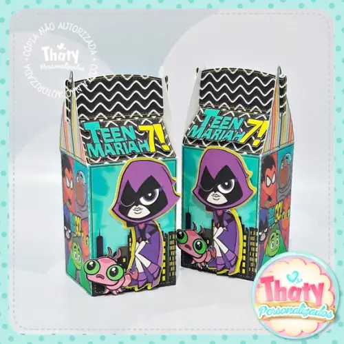 Caixa Milk Retangular Ravena (teen Titans Go! )