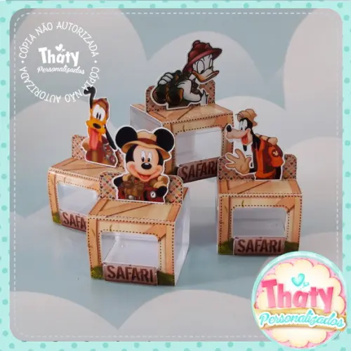 Porta Caixinha Acrílico Mickey Safari
