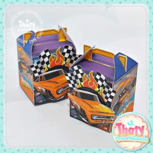 Caixa Cubo com Alça Hot Wheels.