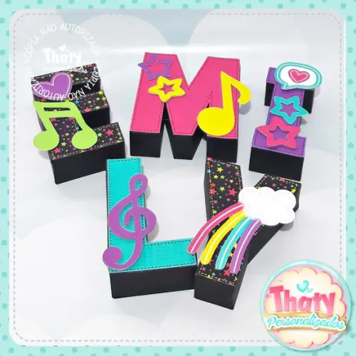 Letras 3d - Festa Neon