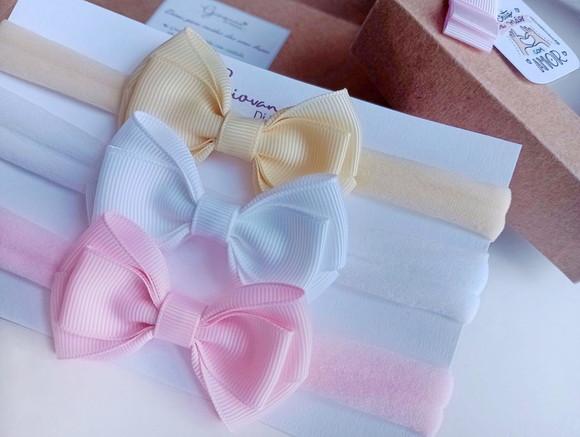 Kit com 3 Faixas para Bebê - Laço Alice