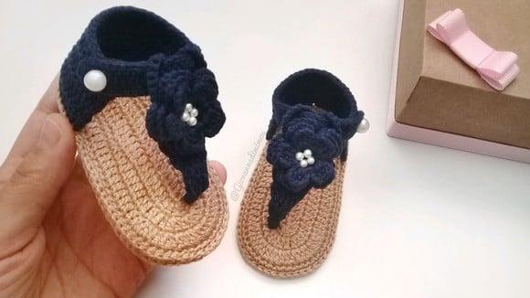 Sandália de Crochê para Bebê