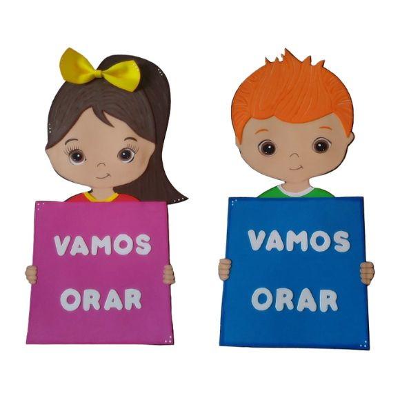 Recurso Bíblico Menino e Menina de Oração em E.v.a.