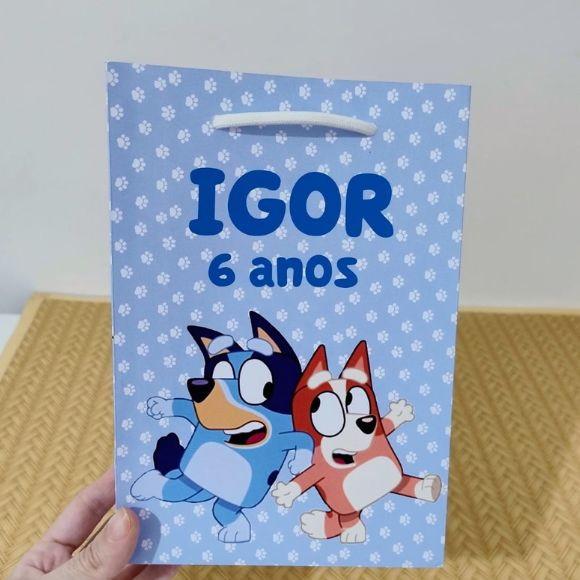 Sacola Bluey Menino Personalizada Pegue e Monte
