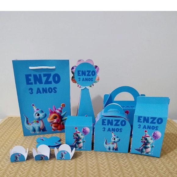 Kit Completo Festa dos Dinossauros Personalizados Pegue