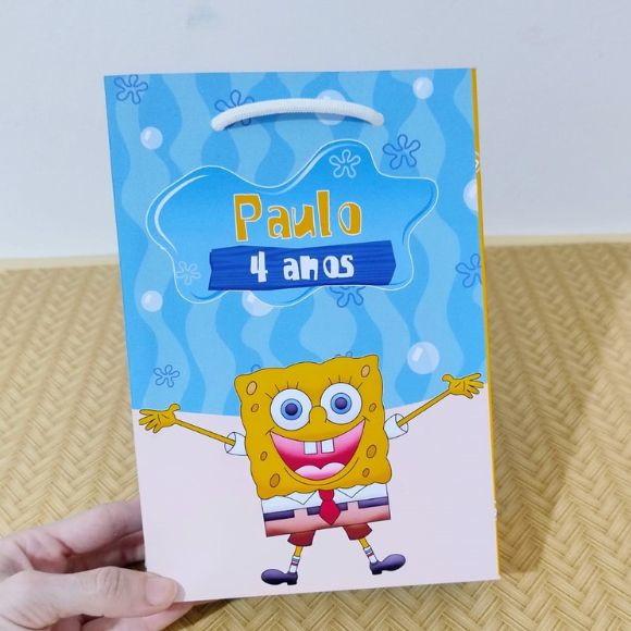 Sacola Bob Esponja Personalizada Pegue e Monte