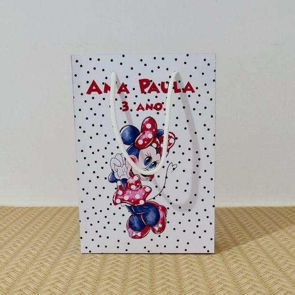 Sacola Minnie Aquarela Personalizada Pegue e Monte