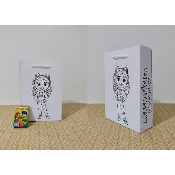 Sacola para Colorir Infantil + 5 Mini Giz de Cera 10/20/30