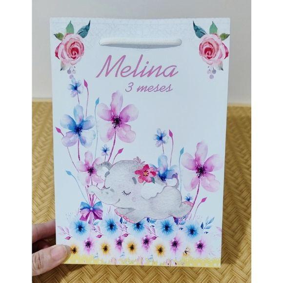 Sacola Bebê Elefantinha Personalizada Pegue e Monte