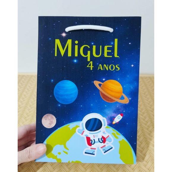 Sacola Astronauta Personalizada Lembrancinhas Pegue e Monte