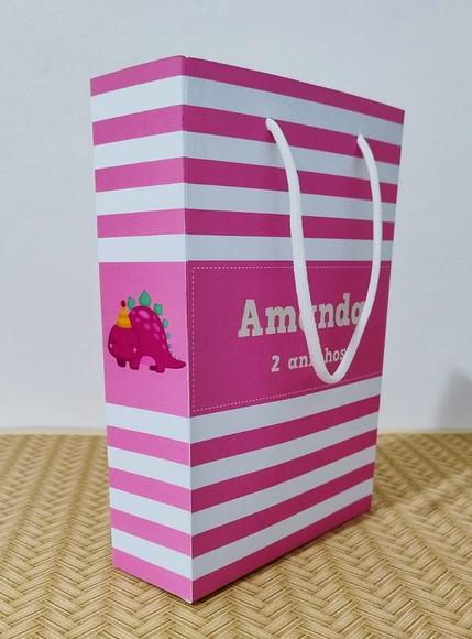 Sacola Baby Dino Menina Personalizada Pegue e Monte
