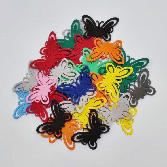 Apliques de Borboletas em Eva sem Glitter (cores Sortidas)