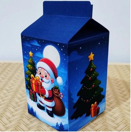 Caixa Milk Natal Personalizada Papai Noel Pegue e Monte