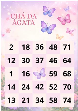 Bingo Personalizado Safari 10 x 7 cm Chá de Bebê Revelação