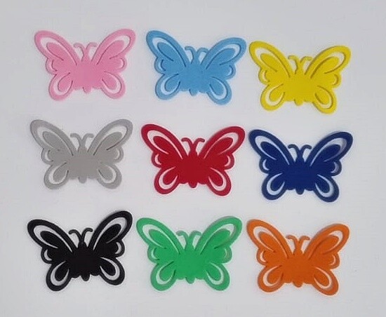 Apliques de Borboletas em Eva sem Glitter (cores Sortidas) 50 uni