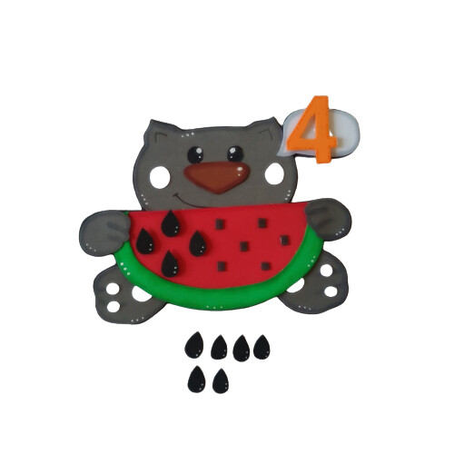 Brinquedo Educativo Artesanal - Contagem com Gatinho Eva